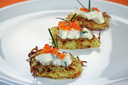 Rösti mit Lachskaviar